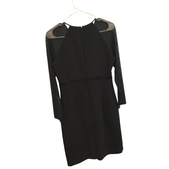 Talbots Women Sheer Long Sleeve Dress Black Size Petite 6 Corporate Goth Classic - Picture 4 of 10